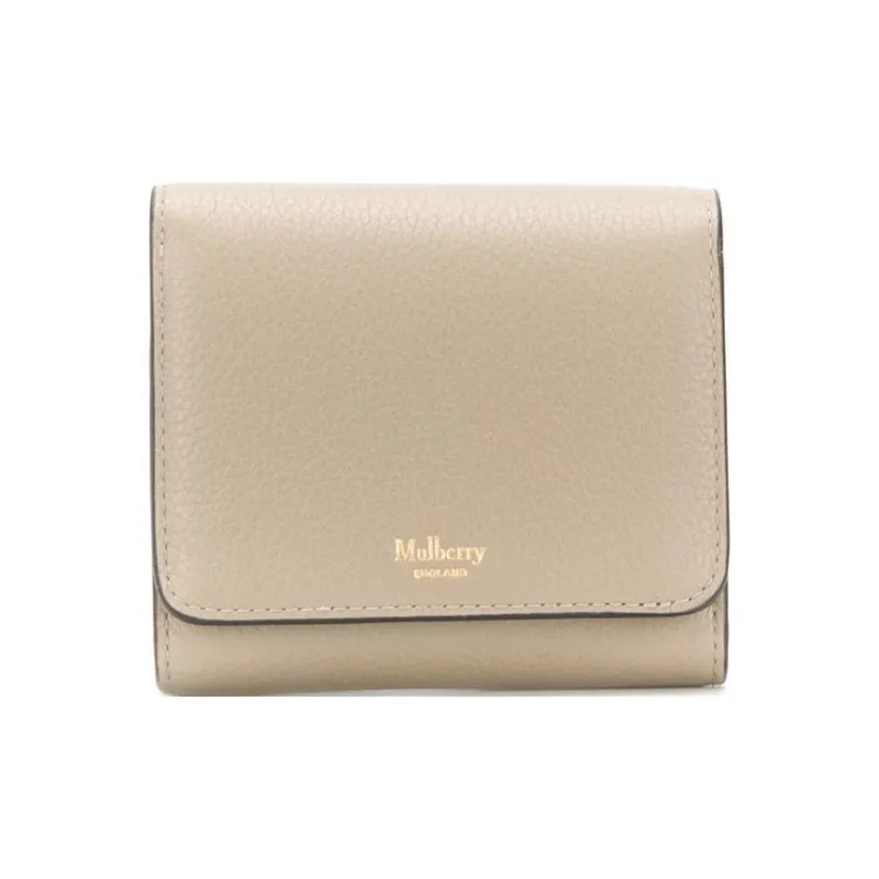 Mulberry Leather Wallet Small Size Women's Beige-0