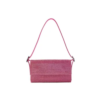 BENEDETTA BRUZZICHES Aluminum Mesh Inlay Crystal Rhinestone Handbag Shoulder Bag Small Size Women's Pink