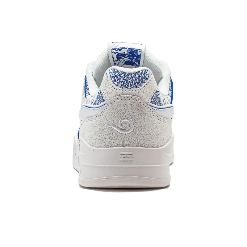 LiNing Yuebai Qingying Anti Slip Wear Resistant Low Top Casual Shoes Unisex White Blue-5