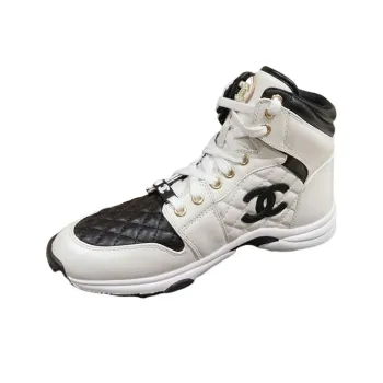 CHANEL High-Top Casual Shoes Women's White Black