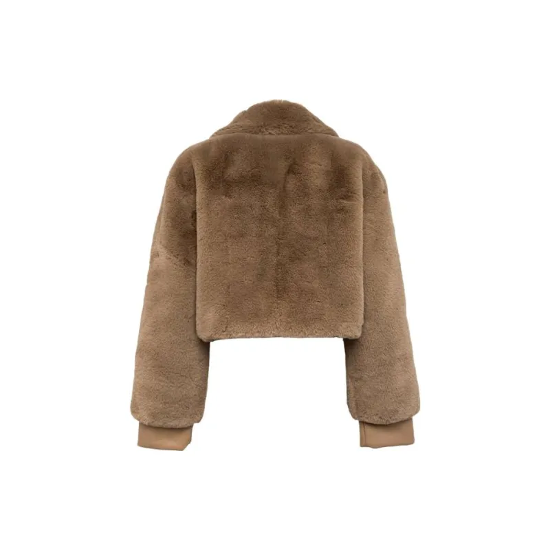 Rotate Cropped Faux-fur Jacket-1