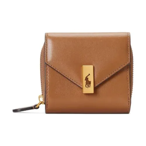 Polo Ralph Lauren Leather Card Holder Wallet Women's Brown