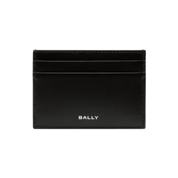 BALLY Grain Cow Leather Coin Purses Card Holders Regular Men's Blue