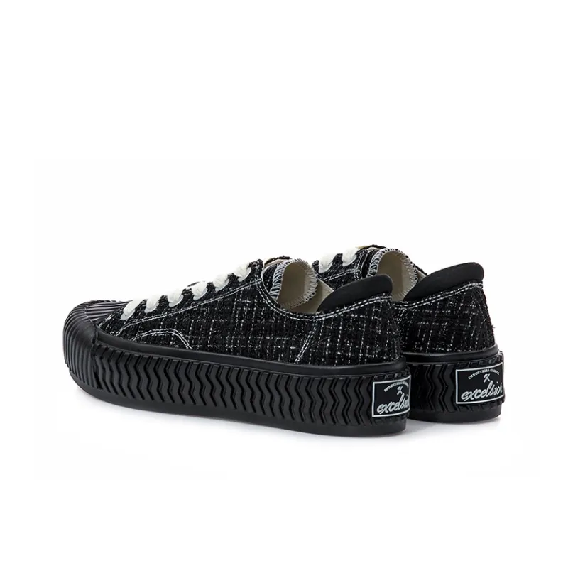 Excelsior Canvas Shoes Unisex Low Top Black/White-2