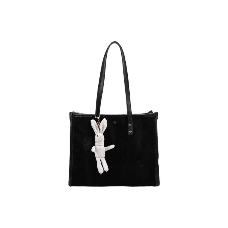 MARKANGARO PU Tote Bag, Shoulder Bag Medium Size Women's Black/White-1