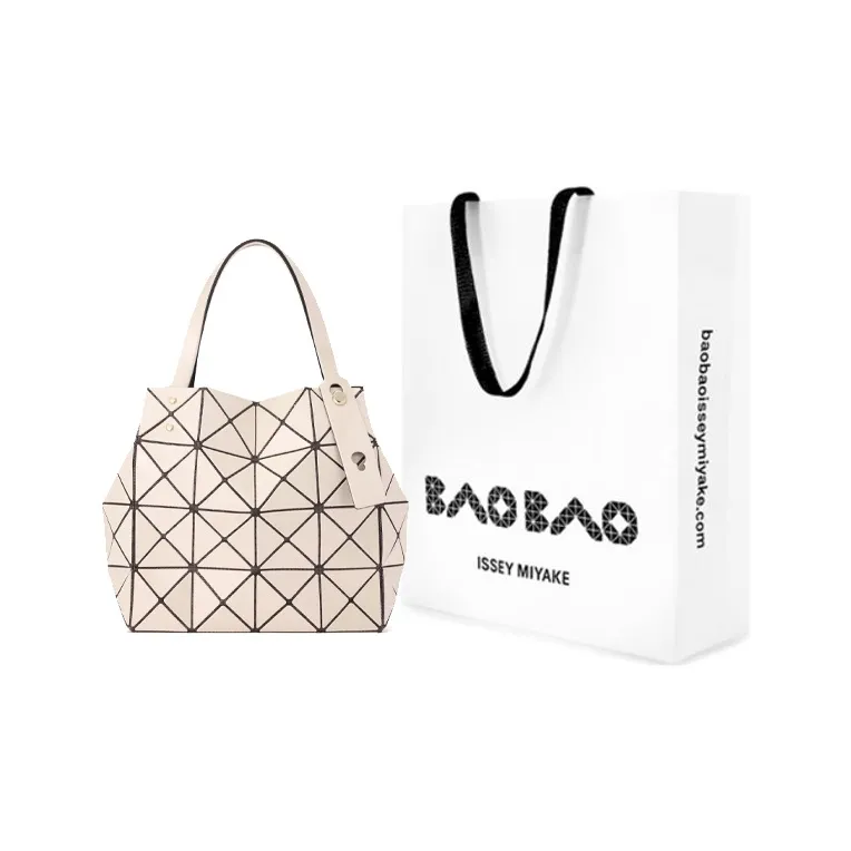ISSEY MIYAKE CARAT Nylon Tote Handbag Regular Women's Cream-0