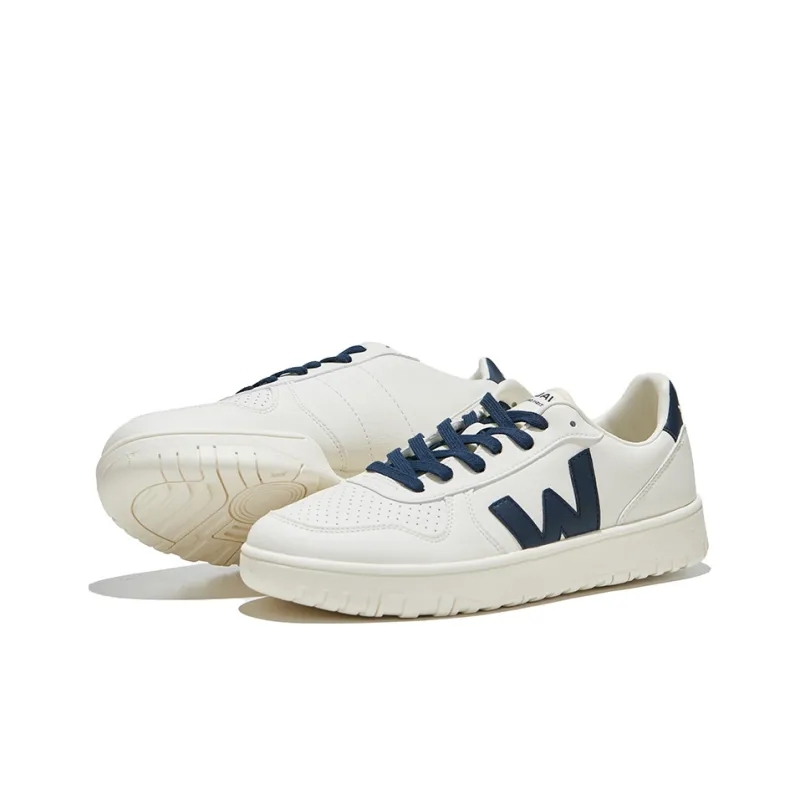 Norman Walsh CARMEL Collection Anti Slip Wear Resistant Low Top Skateboard Shoes Unisex Beige Dark Blue-2