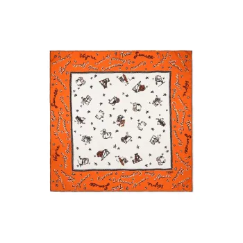 FENDI Silk Scarves Women's Orange