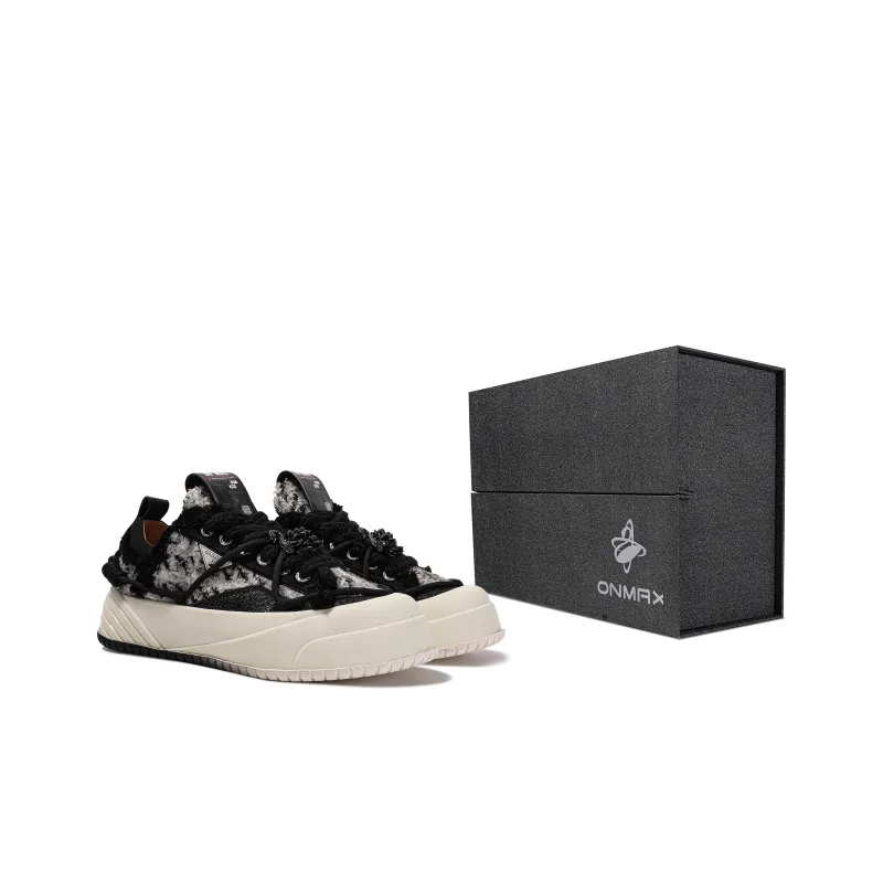 ON MAX Paper Airplane Series Skateboard Shoes Unisex Low Top Black/White-6