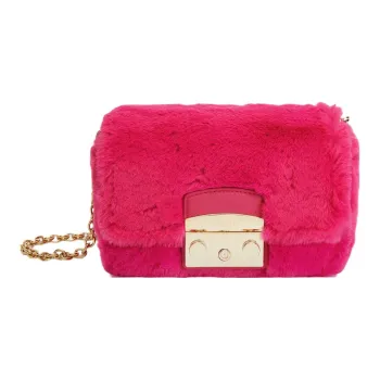 Furla Metropolis Collection Leather Bonded Polyester Shoulder Bag Crossbody Bag Mini Women's Pink