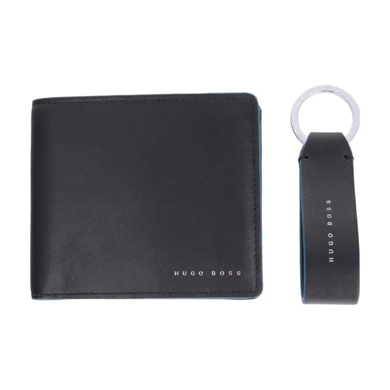 HUGO BOSS Cow Leather Card Holder, Wallet Gift Box Set Tubas Men's Black-1