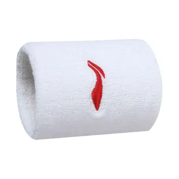 LiNing Running Fitness Wristbands Breathable Protective Slip Resistant Pearl White Cotton Polyester Basic Protective