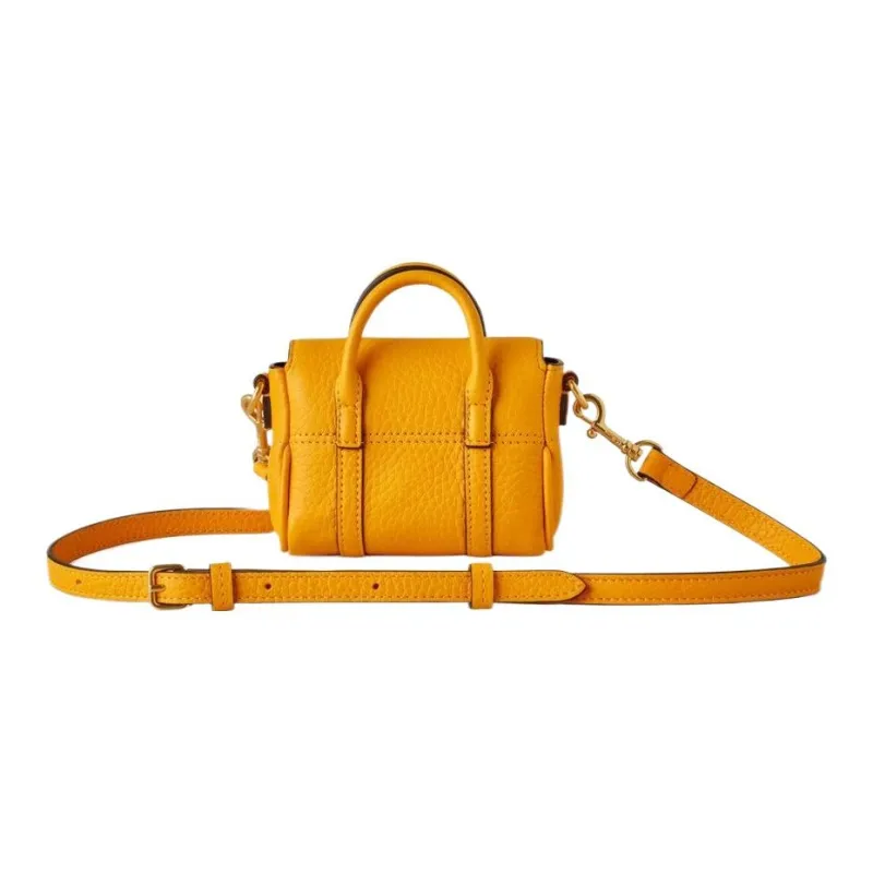 Mulberry Bayswater Leather Shoulder Bag Crossbody Bag Handbag Extra Mini Women's Yellow-1