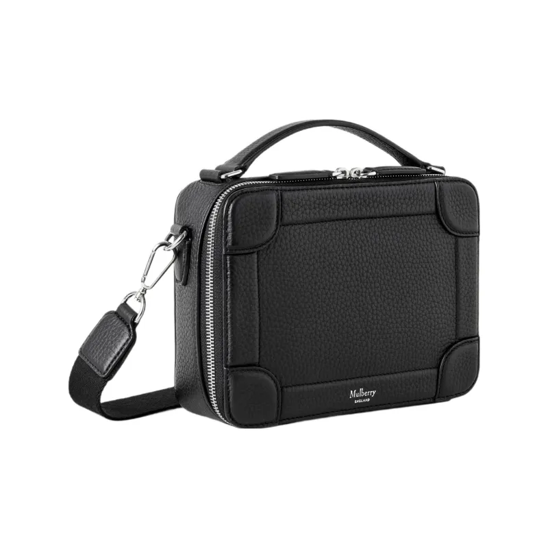 Mulberry Cow Leather Messenger Bag Handbag Shoulder Bag Crossbody Bag Regular Men's Black-2