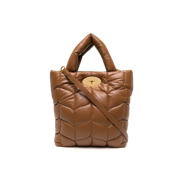 Mulberry Leather Tote Bag Shopping Bag Shoulder Bag Crossbody Bag Handbag Regular Women's Brown-0