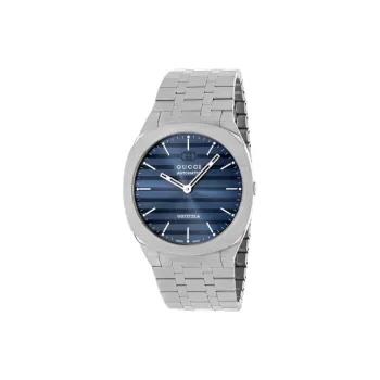 GUCCI 25H Collection Wrist Watch Automatic Mechanical Movement Stainless Steel Watchband 40mm Blue Dial Men's Watches