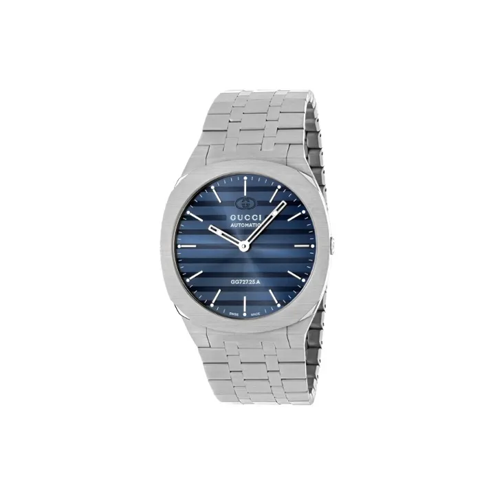 GUCCI 25H Collection Wrist Watch Automatic Mechanical Movement Stainless Steel Watchband 40mm Blue Dial Men's Watches-0