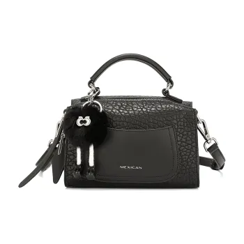 MEXICAN Polyurethane Handbag, Crossbody Bag Regular Women's Black/Ecru/Brown