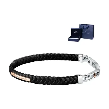 Maserati Recycled Leather Titanium Steel Bracelets Unisex