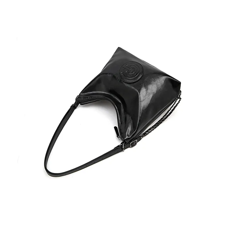 FOXER Synthetic Leather Tote Bag Shopping Bag Handbag Shoulder Bag Women's Black White-4