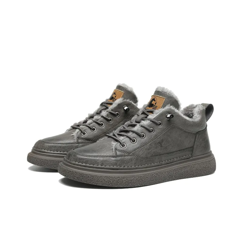 HLA Men's Casual Shoes Men Mid Top Black/Brown-29