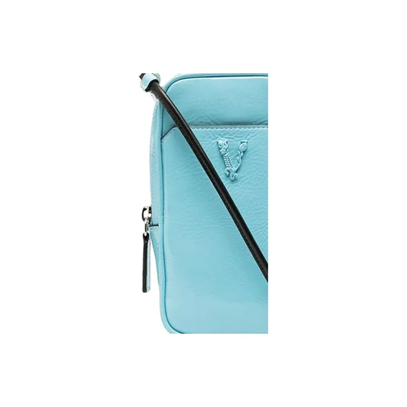 VERSACE Virtus Leather Cell Phone Pouch Men's Light Blue-4