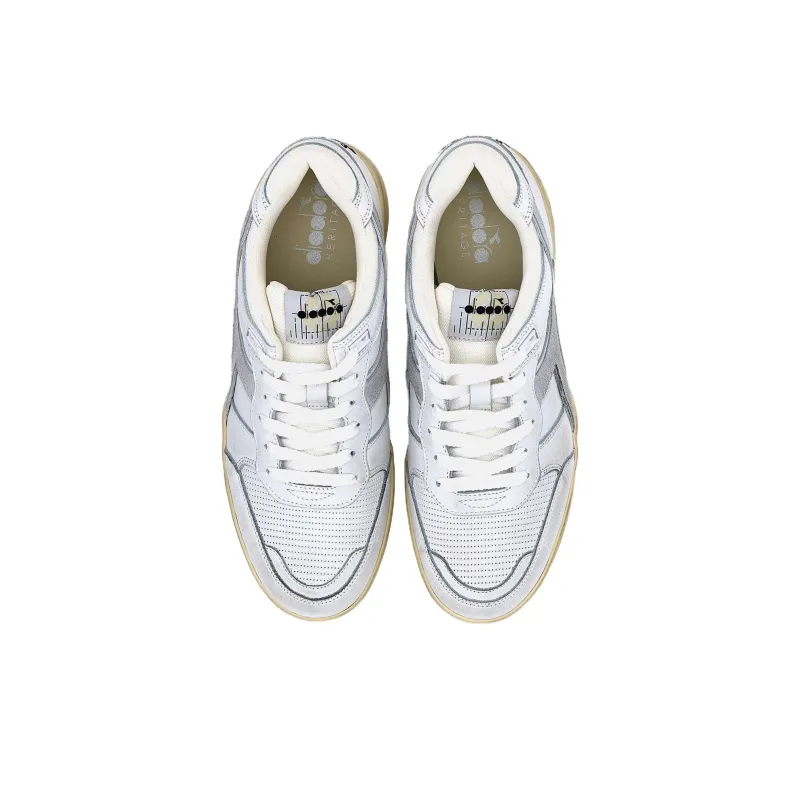 Diadora B.560 Heritage Wear-Resistant Low-Top Skateboard Shoes Unisex White Gray-2