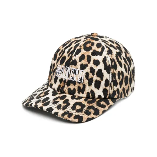 GANNI Logo-embroidered Leopard-print Cap