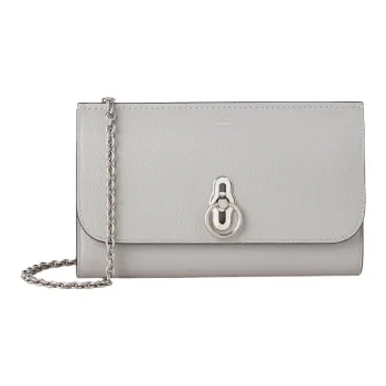 Mulberry Cow Leather One Shoulder Crossbody Clutches Small Size Women's Light Gray