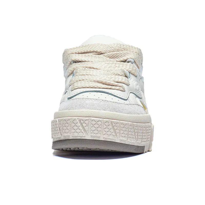 LiNing 001 UNBLOCK Unblock Cushioning Wear Resistant Low Top Casual Shoes Women's Beige White Brown-4