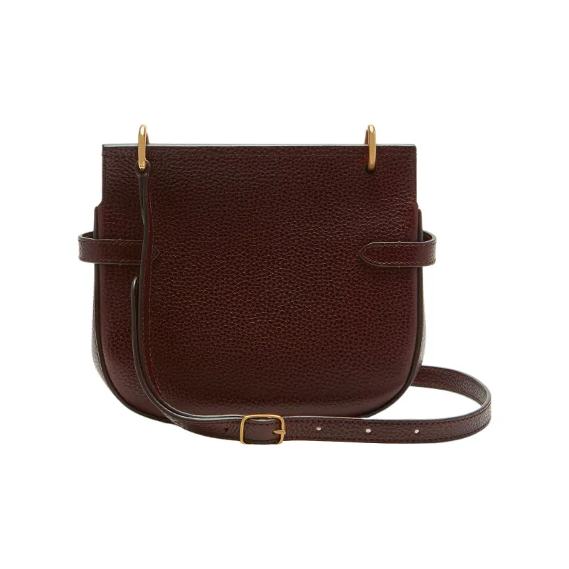 Mulberry Grain Cow Leather Shoulder Bag, Crossbody Bag Trumpets Women's Burgundy-2