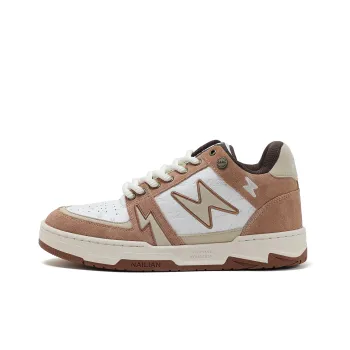 Resistant To Connectivity Lightning Shoes Mid-Top Skateboard Shoes Unisex White Brown