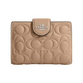COACH Leather Coin Purse Wallet Medium Size Women's Brown