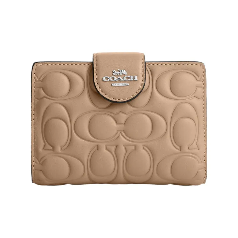 COACH Leather Coin Purse Wallet Medium Size Women's Brown-0