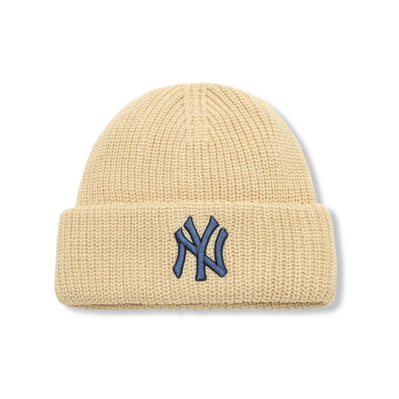 MLB Acrylic Beanies Unisex Beige Yellow-0