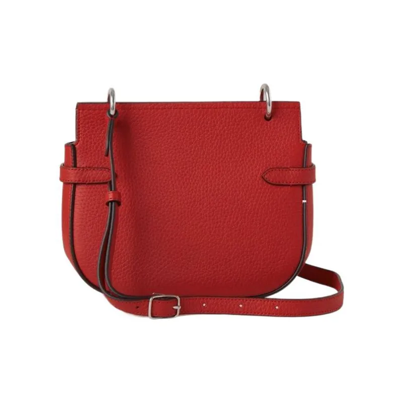 Mulberry Cow Leather Crossbody Bag Shoulder Bag Women's Bright Red-1
