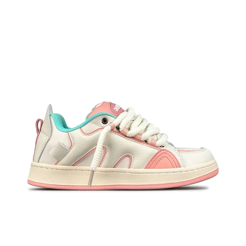 LuzaoT SUPER DRAG Durable Breathable Low Top Skateboard Shoes Women's Pink-1