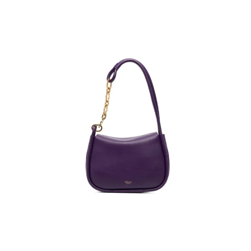 Mulberry Silky Calfskin Handbag Shoulder Bag Women's Purple-0