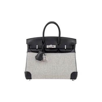 HERMES Birkin Canvas With Swift Leather Birkin Bag Handbag Regular Women's Black