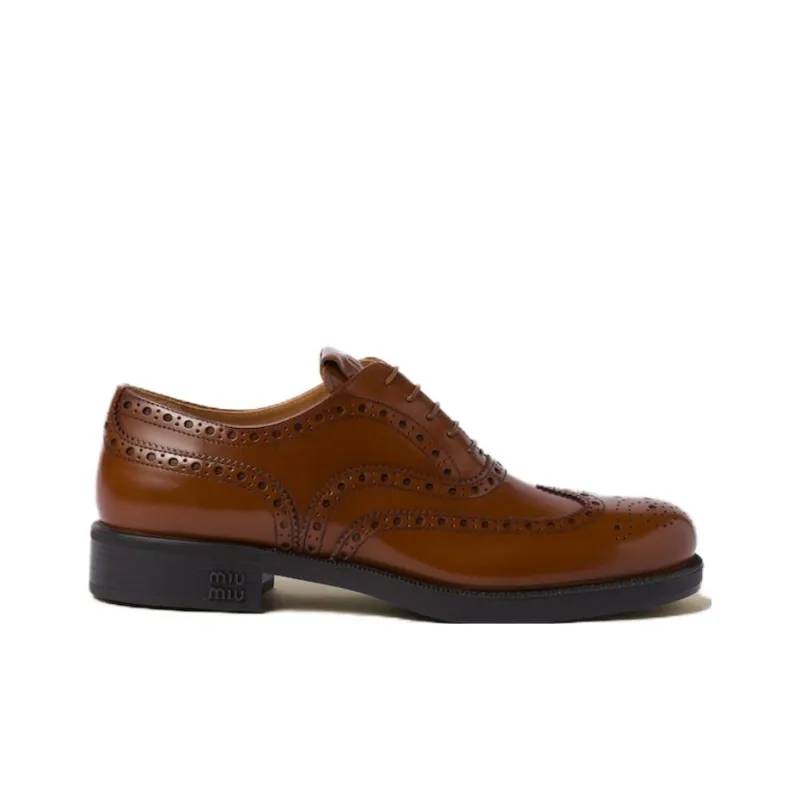 MIU MIU X Church's Leather Brogue Shoes-1