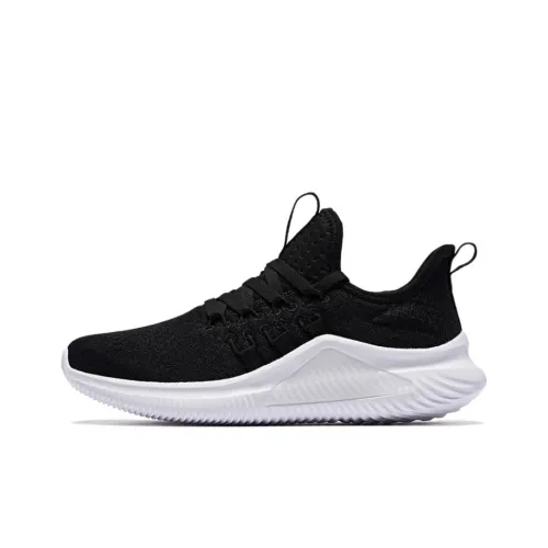 QIAODAN Durable Cushioning Low Top Running Shoes Women's Black White