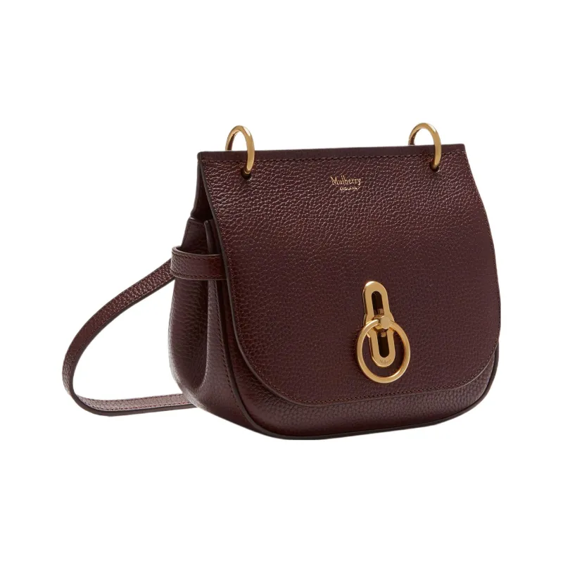 Mulberry Grain Cow Leather Shoulder Bag, Crossbody Bag Trumpets Women's Burgundy-1