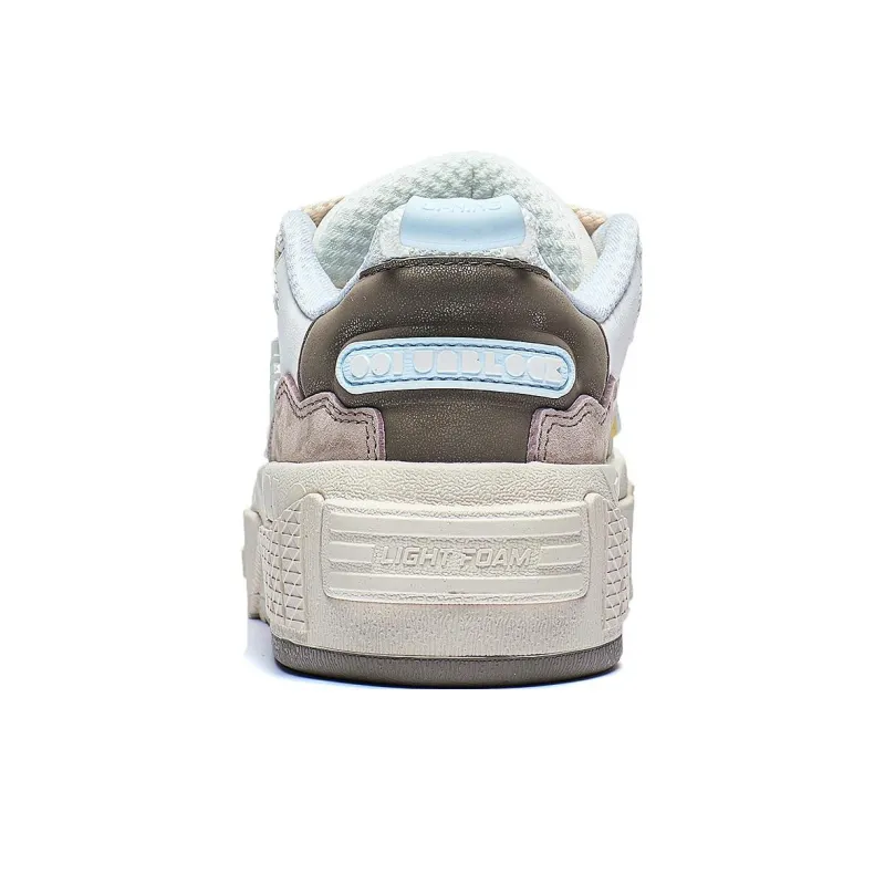 LiNing 001 UNBLOCK Unblock Cushioning Wear Resistant Low Top Casual Shoes Women's Beige White Brown-5