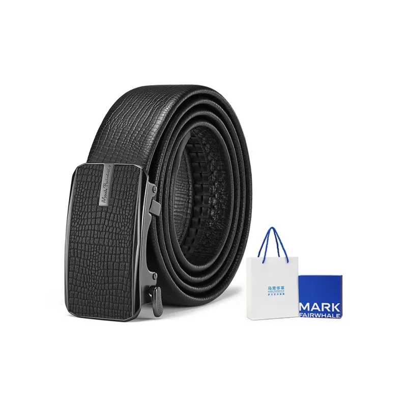 FAIRWHALE Grainy Feel Automatic Buckle Advanced Business Leather Belts Men's-3