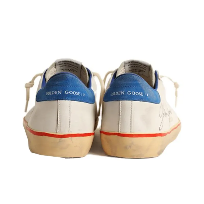 Golden Goose Super Star Anti Slip Wear Resistant Low Top Skateboard Shoes Men's White Blue-3