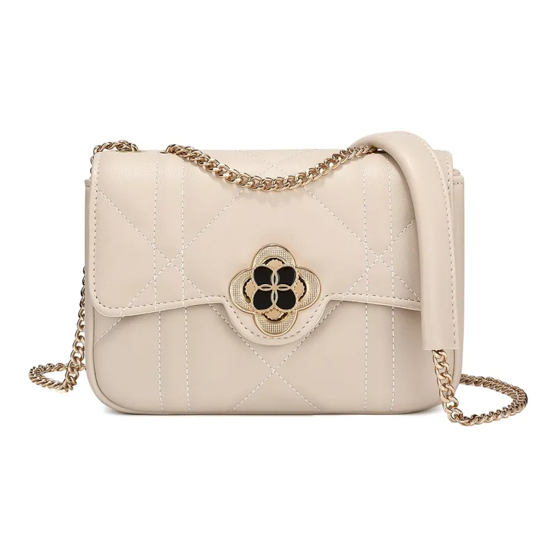 MEXICAN Polyurethane Small Square Bag, Chain Bag, Crossbody Bag Regular Women's Black/Ecru/Camel-4