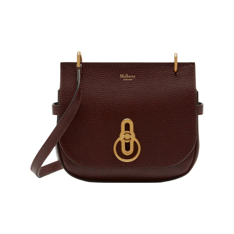 Mulberry Grain Cow Leather Shoulder Bag, Crossbody Bag Trumpets Women's Burgundy-0