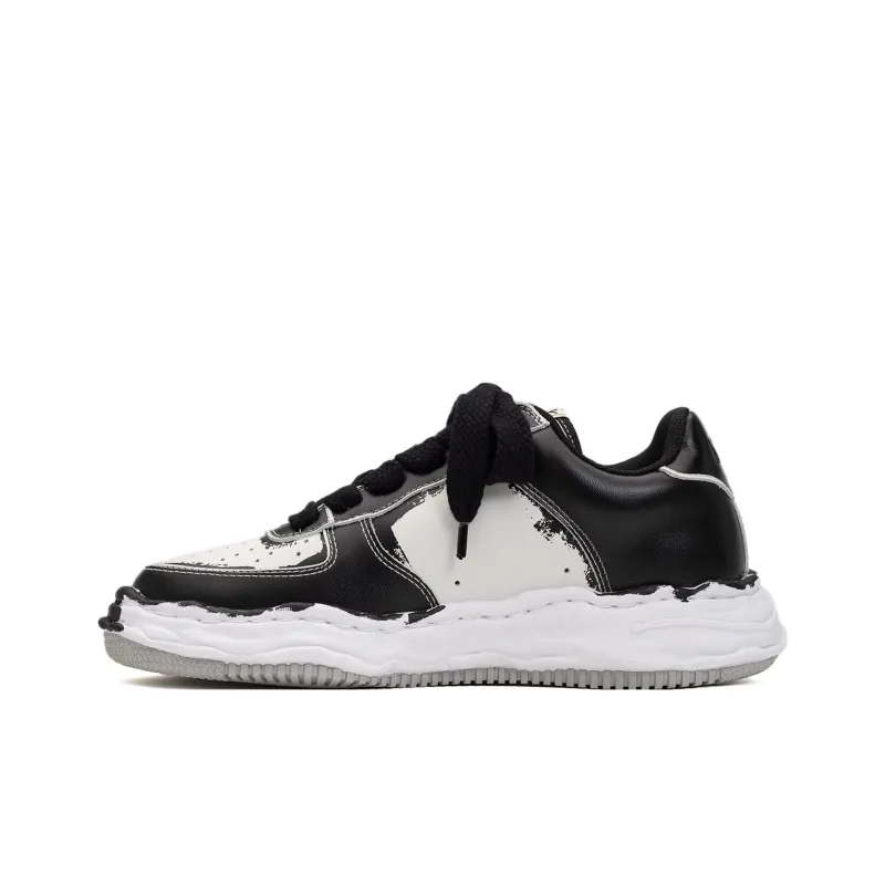 Maison MIHARA YASUHIRO Wayne Og Sole Printed Leather Low Black White-4