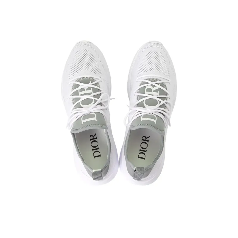 DIOR B25 Low Top Gray Neoprene And White Technical Mesh-3