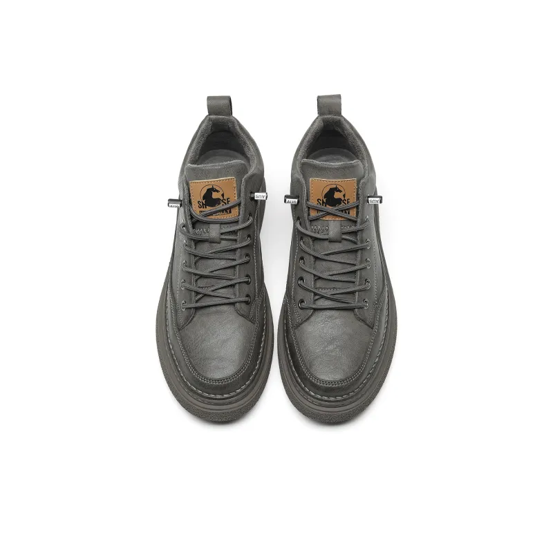HLA Men's Casual Shoes Men Mid Top Black/Brown-23